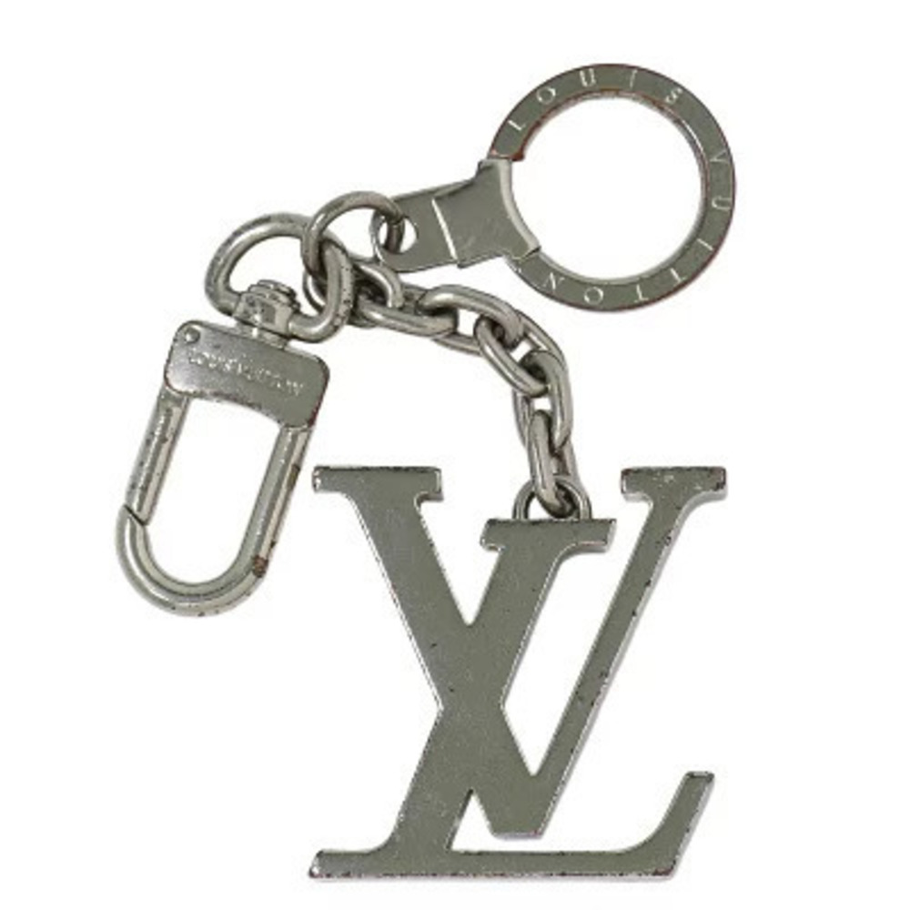 Louis Vuitton Porte Cls LV Keychain Keyring Metal Accessories Silver